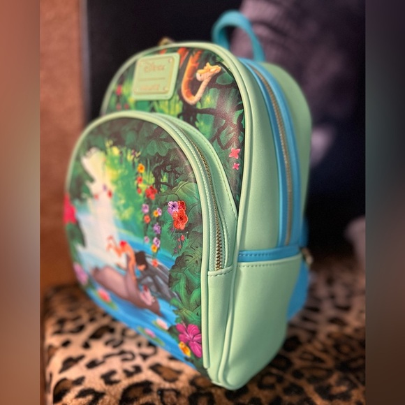 💙💚NWT-Loungefly Disney Jungle Book Bare Necessities Backpack💙💚 - Picture 8 of 13